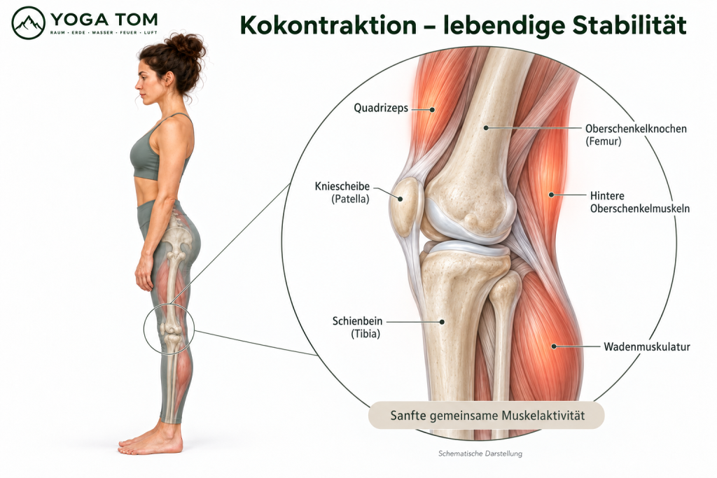 Natürliche Beinachse und Kokontraktion mit Knie-Lupe
